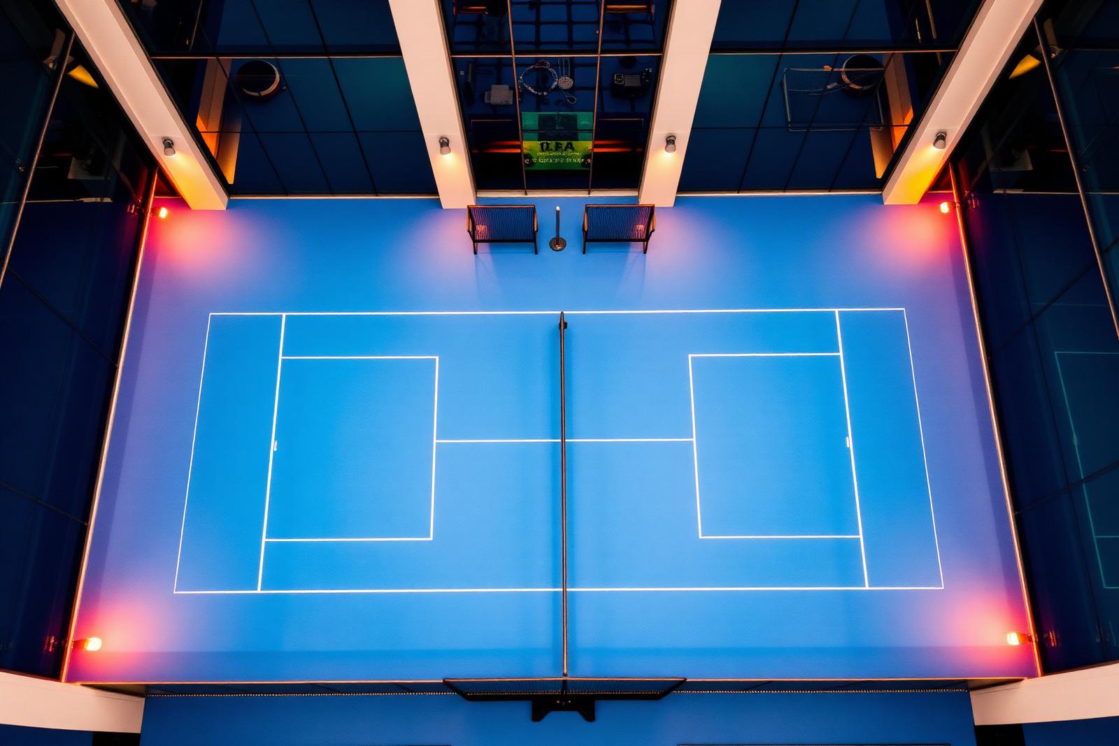 Overhead view of padel court